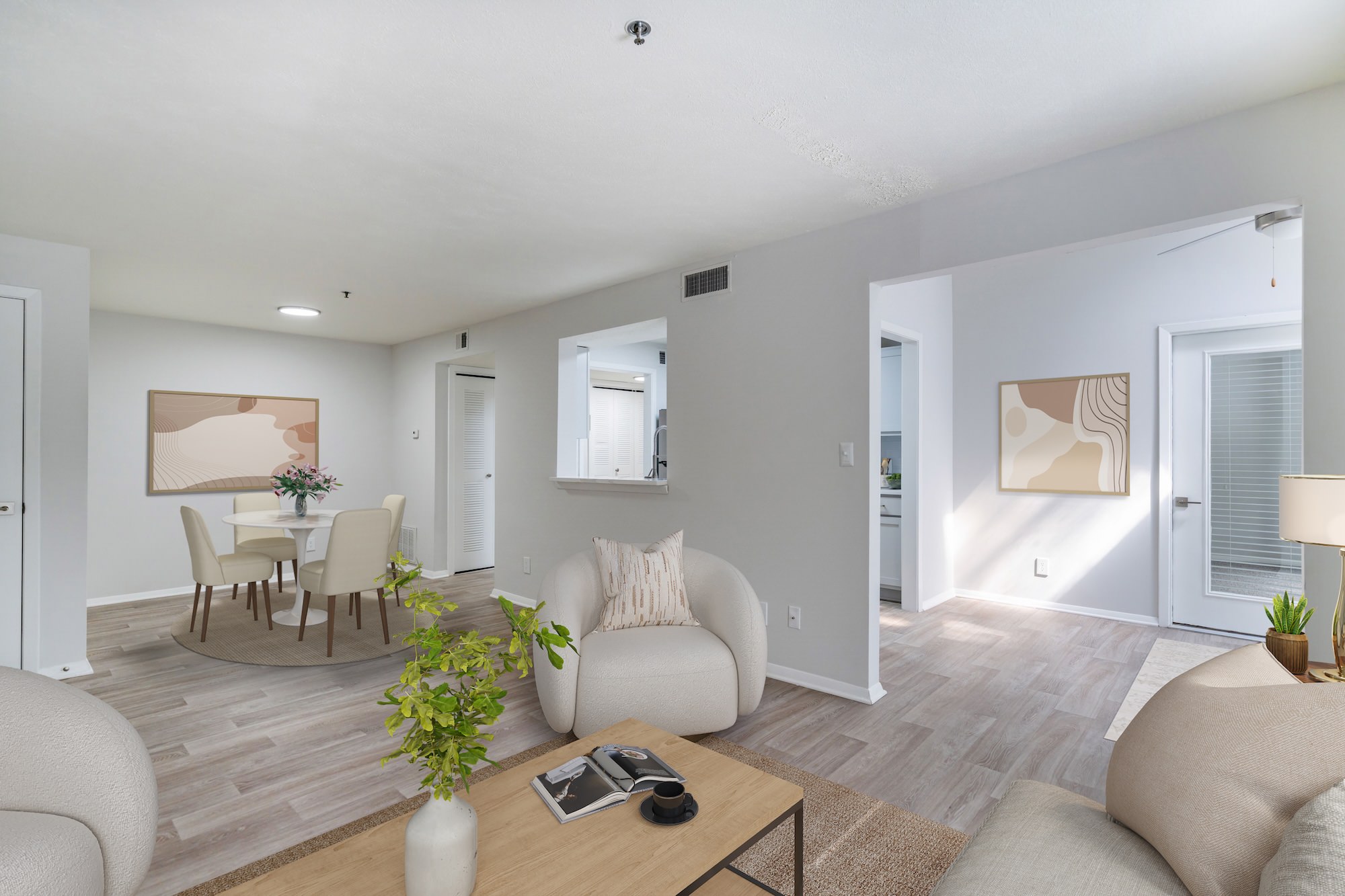 living room with natural light