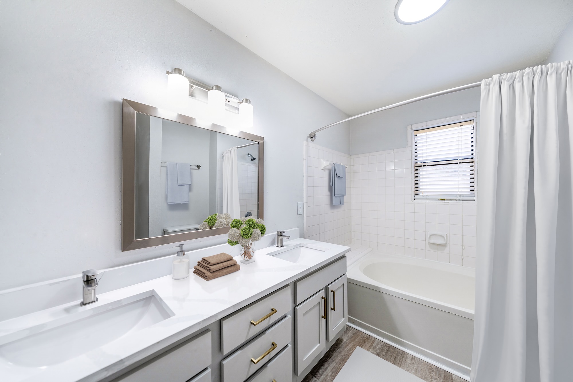 well lit bathroom