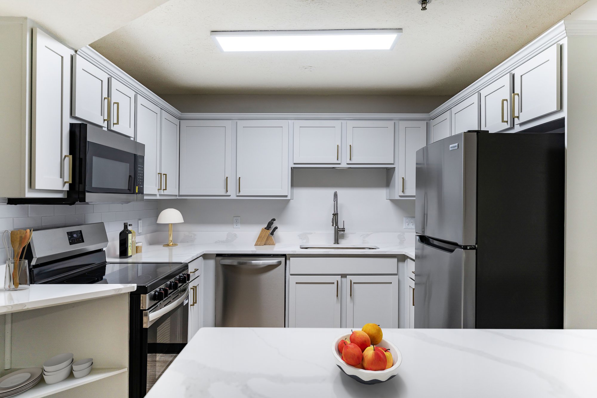 well lit kitchen