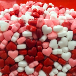container of candy hearts